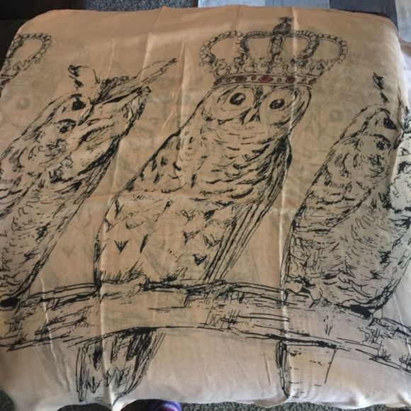 Coral Owl Print Lightweight Scarf - Picture 2 of 4